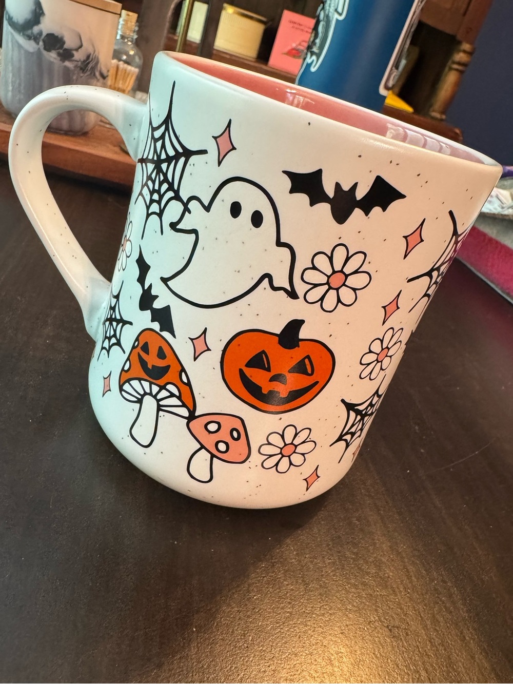 Halloween Ghost & Pumpkin Ceramic Mug